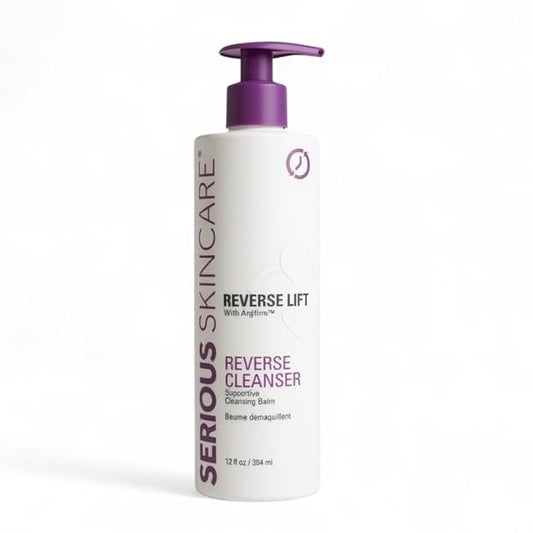 Serious Skincare Anti-Aging Reverse Lift Supportive Cleansing Balm, Hydrating Face Wash, Gentle Cleanser for Dry, Mature, Thin, Fragile Skin, Peptides - 12 Fl. Oz.