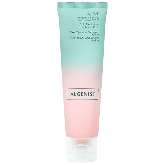 Algenist ALIVE Prebiotic Balancing Moisturizer SPF15 - Moisturizing Mineral Sunscreen for Face, Neck & Chest with Prebiotics & Probiotics - Zinc Oxide Facial Sunscreen (1.7 oz)