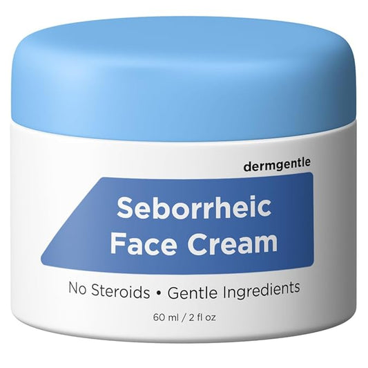 Seborrheic Dermatitis Face Cream - Skin Rejuvenation and Barrier Repair with MCT Oil, Squalane - Moisturizing Face, Scalp and Body Cream for Sensitive Skin Seb Derm - No Steroids for Lasting Results
