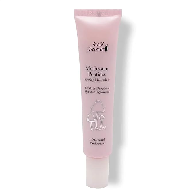 100% PURE Mushroom Peptide Face Moisturizer - Facial Skin Care Deeply Hydrates Firms & Restores Youthful Radiance - Adaptogenic Face Cream 11 Mushrooms Hyaluronic Acid & Quinoa Peptides - 1.7 Fl oz