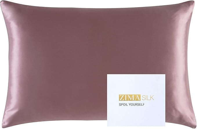 ZIMASILK 25 Momme 100% Pure Mulberry Silk Pillowcase for Hair and Skin Heath, Best Gift Choice, Highest Grade 6A Silk, 900 Thread Count, 1Pc (Queen 20''x30'', Grey Purple)