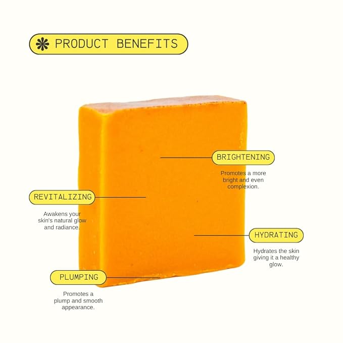 Turmeric Skin Cleansing Soap - Natural Glow Face & Body Cleanser for Acne, Dark Spots & Scars, Gentle for All Skin Types - 1 bar (4.5 oz)
