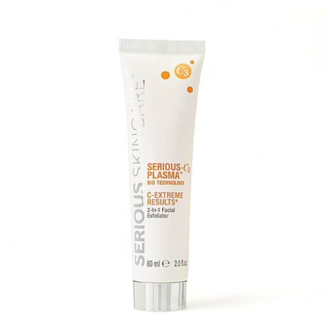 Serious Skincare - C-Extreme Results Facial Exfoliator - Deep Pore Cleansing & Resurfacing Skin Treatment - Vitamin C, Collagen & Natural Fruit Enzymes - For Smoother Radiant Face & Neck - 2 fl. oz
