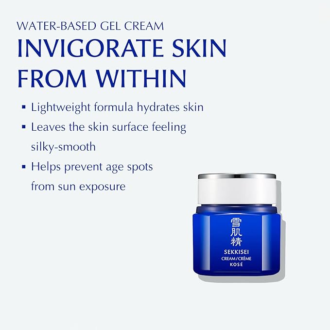 SEKKISEI Cream, Lightweight Water-Based Hydrating Gel Cream, 1.4 Ounce