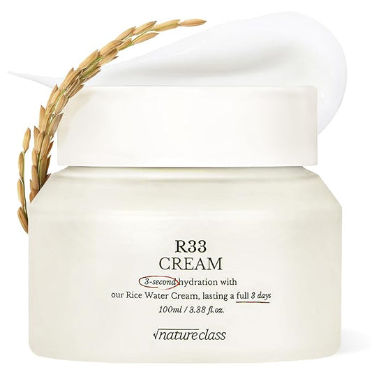 R33 Moisturizing Facial Cream with Rice-Peptide & Skin-Breathing Complex – Fast Absorbing Hydration, 72-Hour Lasting Moisture, Non-Comedogenic, Korean Skincare 3.38 fl.oz.