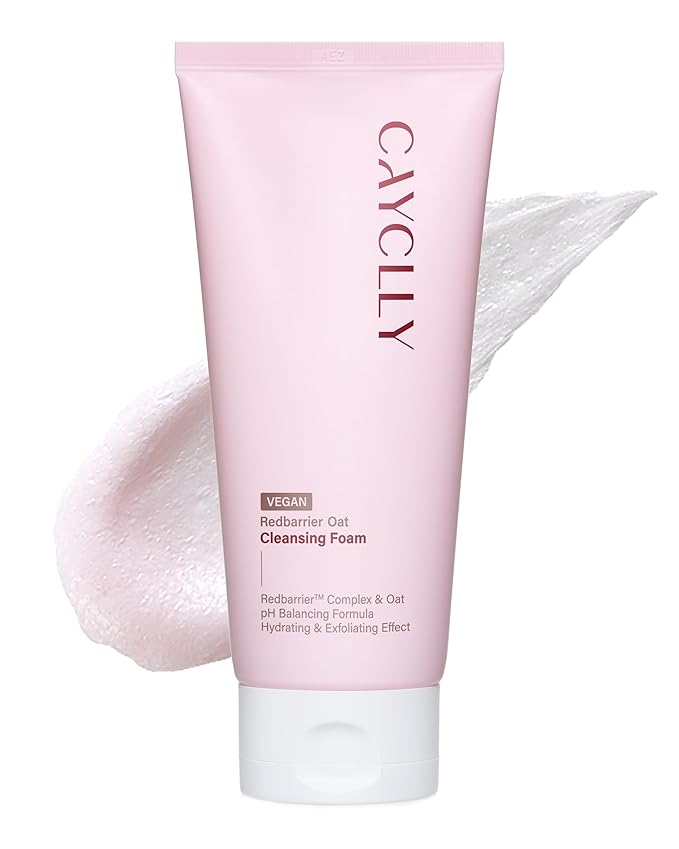 Redbarrier Oat Cleansing Foam | Gentle Hydrating Face Wash with LHA, PHA & Hyaluronic Acid | Low-pH Korean Cleanser for Daily Use, Pore Care & Removing Impurities, 5.07 fl. oz.