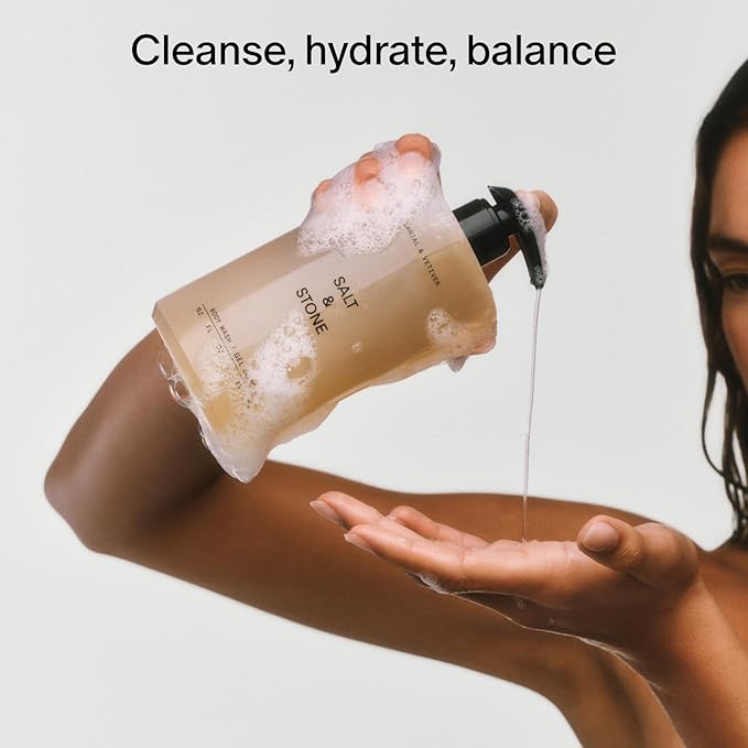 Salt & Stone Body Wash with Antioxidants for Deep Moisture | For Women & Men, Sulfate, Paraben, & Dye Free, Leaving Skin Soft and Hydrated - 15.2 fl oz
