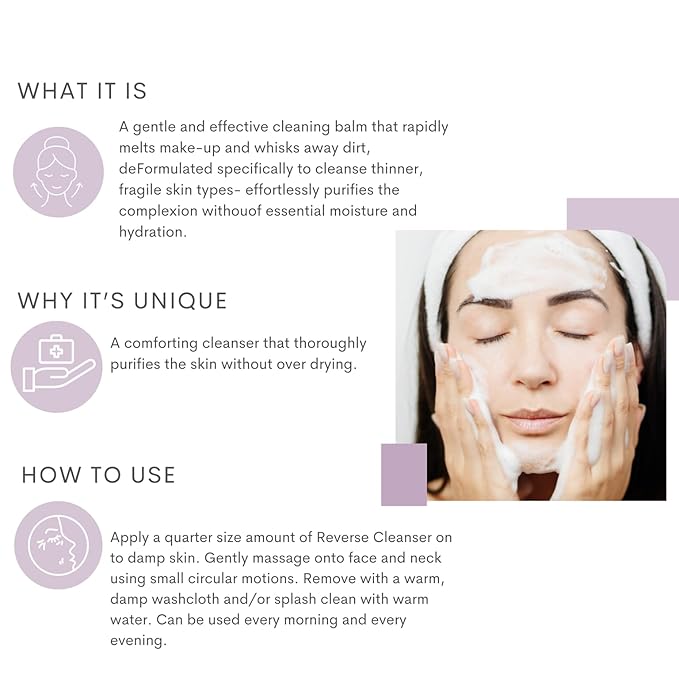 Serious Skincare Anti-Aging Reverse Lift Supportive Cleansing Balm, Hydrating Face Wash, Gentle Cleanser for Dry, Mature, Thin, Fragile Skin, Peptides - 12 Fl. Oz.