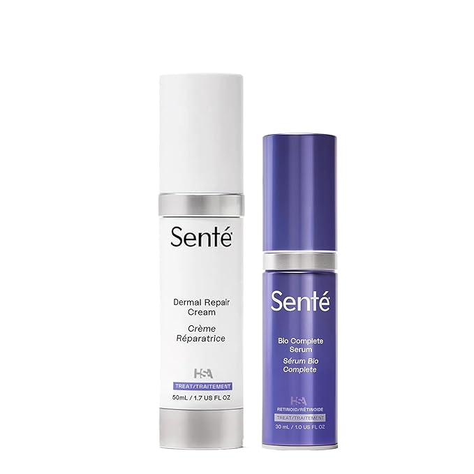 Sentรฉ The Repair Duo with Bio Complete Serum & Dermal Repair Cream - AntiAging Skincare Kit for Sensitive Skin, Fine Lines & Wrinkles, Redness & Deep Hydration.With Retinol & Vitamin E(1.0oz & 1.7oz)