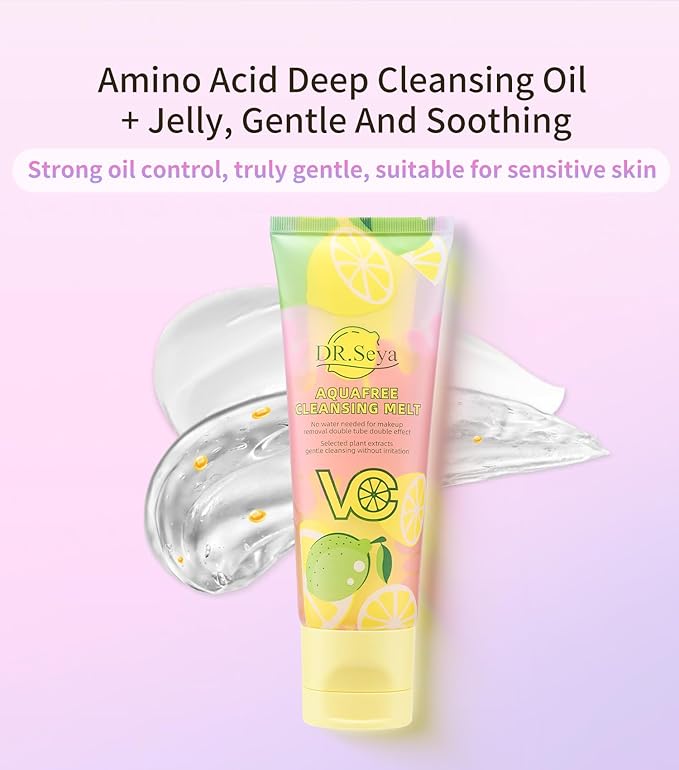 Vitamin C Double Tube Face Wash – 2025 New Aquafree Dual Cream Facial Cleanser with Amino Acid, Gentle Makeup Removal, 3.53oz