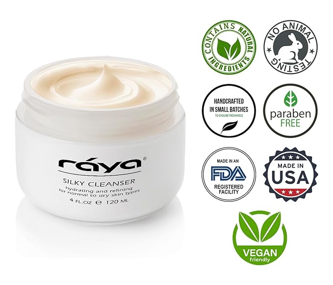 Raya Silky Cleanser (R-114) Daily Hydrating Facewash | Chamomile & Seaweed Extract Facial Cleanser for Dry Skin | Oil-Free, Clear & Smooth Skin Complexion | Light, Foamy Refining Facial Cleaner