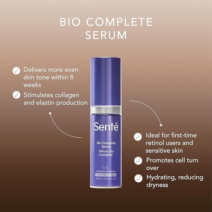 Sentรฉ The Repair Duo with Bio Complete Serum & Dermal Repair Cream - AntiAging Skincare Kit for Sensitive Skin, Fine Lines & Wrinkles, Redness & Deep Hydration.With Retinol & Vitamin E(1.0oz & 1.7oz)
