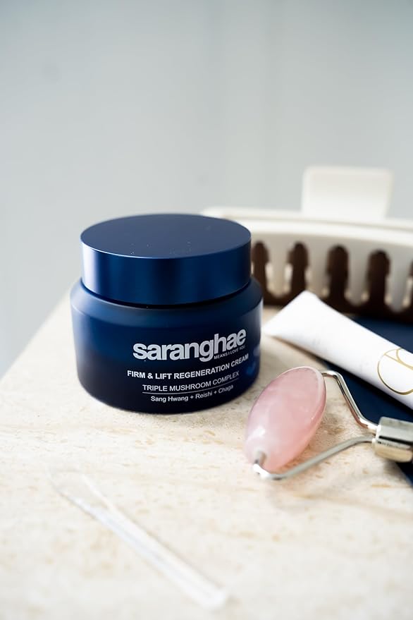 Saranghae Hydrating Moisturizer Face Cream for Soft, Smooth Skin, Face Moisturizer for Dry Skin, with Triple Mushroom Complex: Reishi + Chaga + Sang Hwang along with Hyaluronic Acid - 2.02 oz