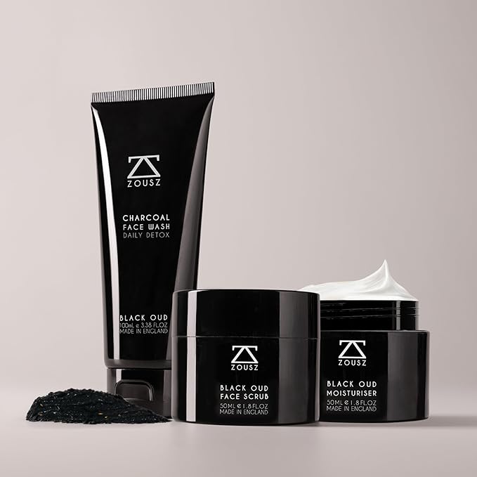 ZOUSZ Black Oud Mens Face Moisturizer – Hydrating & Soothing Mens Face Lotion with Aloe Vera & Hyaluronic Acid – Plumping Daily Facial Cream Skin Care for Men – 50ml