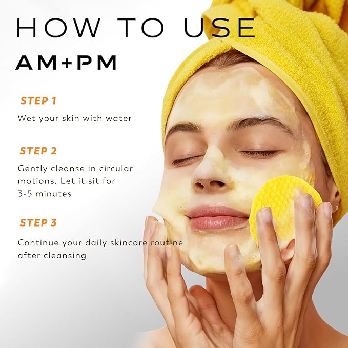 Turmeric Kojic Acid Cleansing Pads, 50 Pcs Turmeric Pads for Face Cleansing and Exfoliation