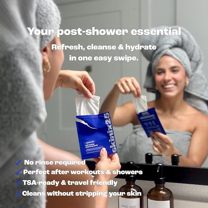 Aquafresh Facial Cleansing Pads – 40 Individually Wrapped Wipes for Oily & Combination Skin | Oil-Control Face Pads for Gym, Travel & Daily Use | Ultra-Soft Cotton