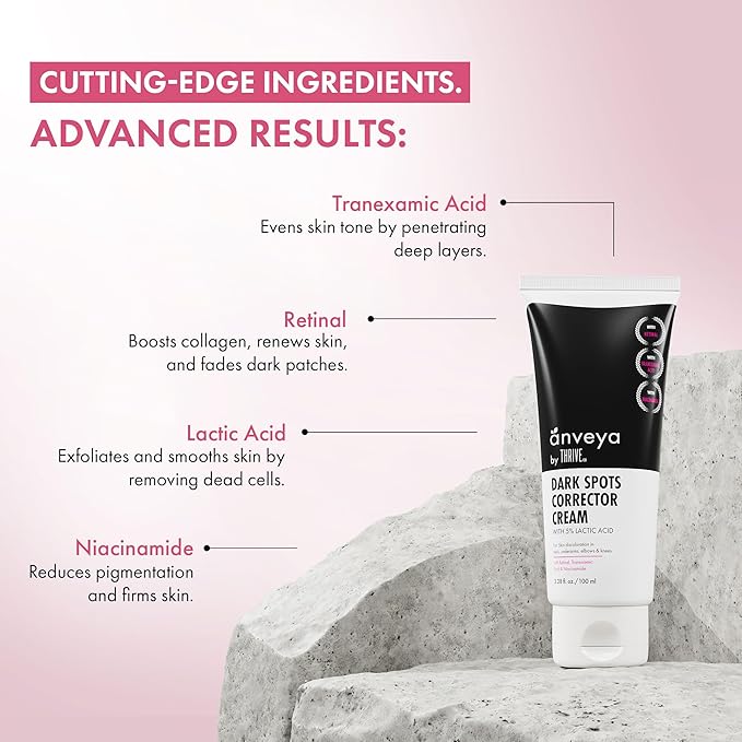 Anveya Dark Spots Corrector Cream | Prevent Aged Patches | With Retinol & Niacinamide for Dark Neck, Underarms, Inner Thighs, Knuckles, Elbows & Knees for Men & Women | 100ml