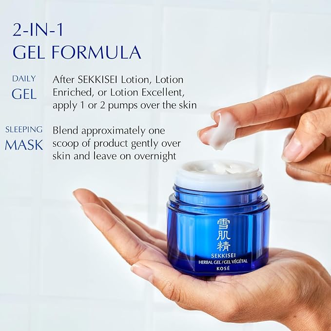SEKKISEI Herbal Gel REFILL Pod, Multi-Purpose 6-in-1 Benefits Hydrating Gel Moisturizer & Mask, 2.8 Ounce