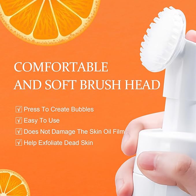 Turmeric Kojic Acid Foaming Facial Cleanser, Kojic Acid And Turmeric Exfoliating Face Wash With Brush