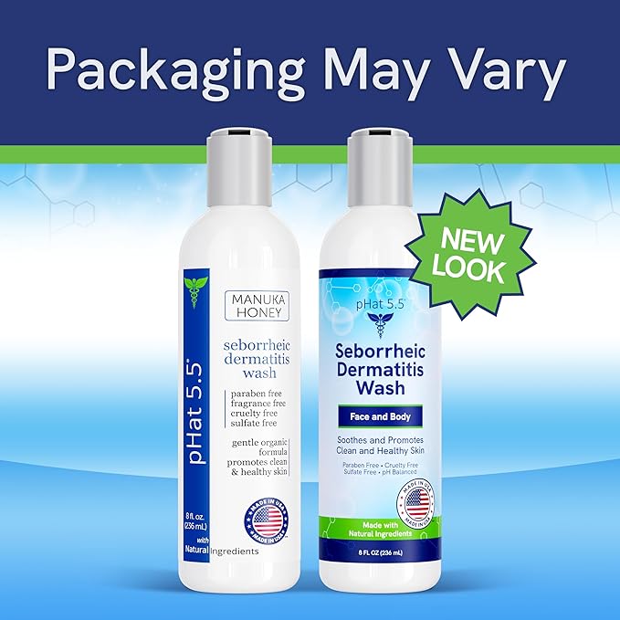 Seborrheic & Atopic Dermatitis Gentle Face Wash with Manuka Honey - Natural & Organic Face Cleanser & Body Wash For Sensitive Skin - Hypoallergenic, Paraben Free & Sulfate Free Acne Face Wash (8oz)