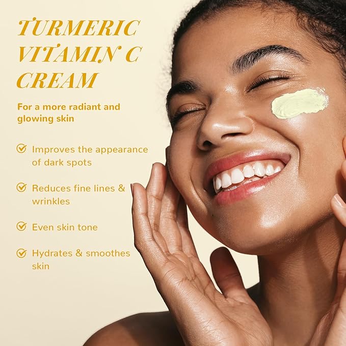 ANAI RUI Vitamin C Face Moisturizer with Turmeric, Anti-Aging Facial Cream for Dull, Dry Skin, Reduces Wrinkles, Evens Skin Tone, Hydrating & Nourishing, 1.7 OZ