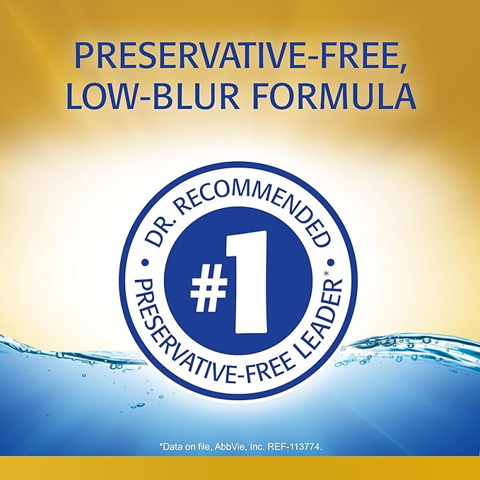 Refresh Optive MEGA-3 Lubricant Eye Drops Preservative-Free Artificial Tears, 0.01 fl oz (0.4 mL), 30 Single-Use Containers