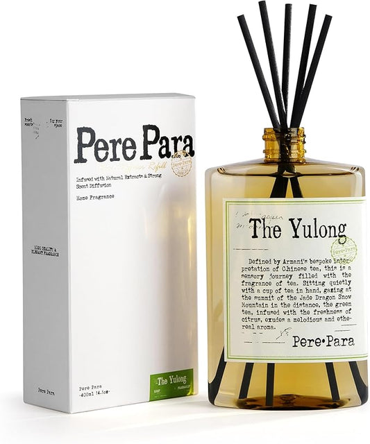 The Yulong Scent Premium Reed Diffuser Set - 380ml /12.85 fl.oz Scented Oil with 6 Sticks | Long-Lasting Fragrance for Home & Office | Luxury Gift