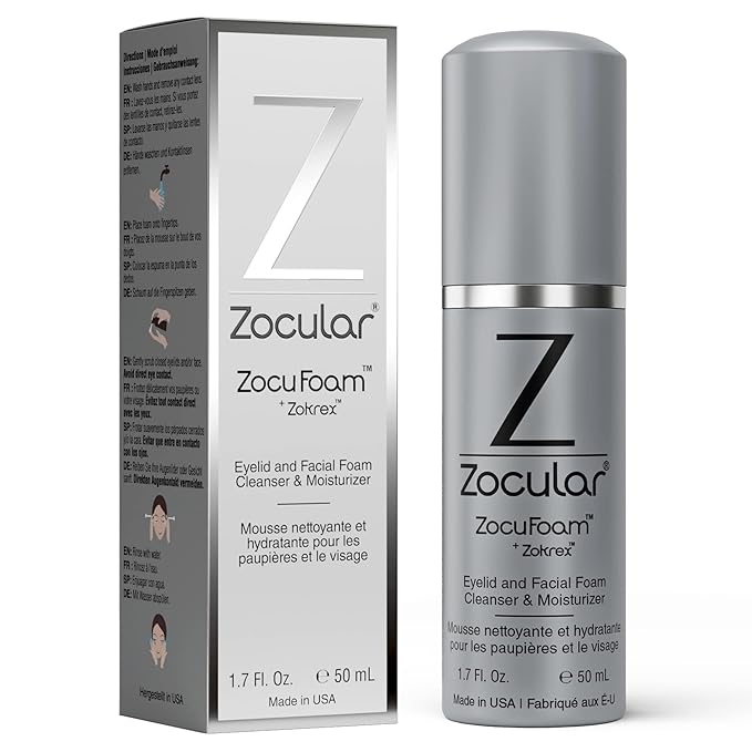 Zocular - ZocuFoam Eyelid Cleanser and ZocuWipe Eyelid Wipes Bundle - Eye Care for Dry and Irritated Eyes - 30 ct
