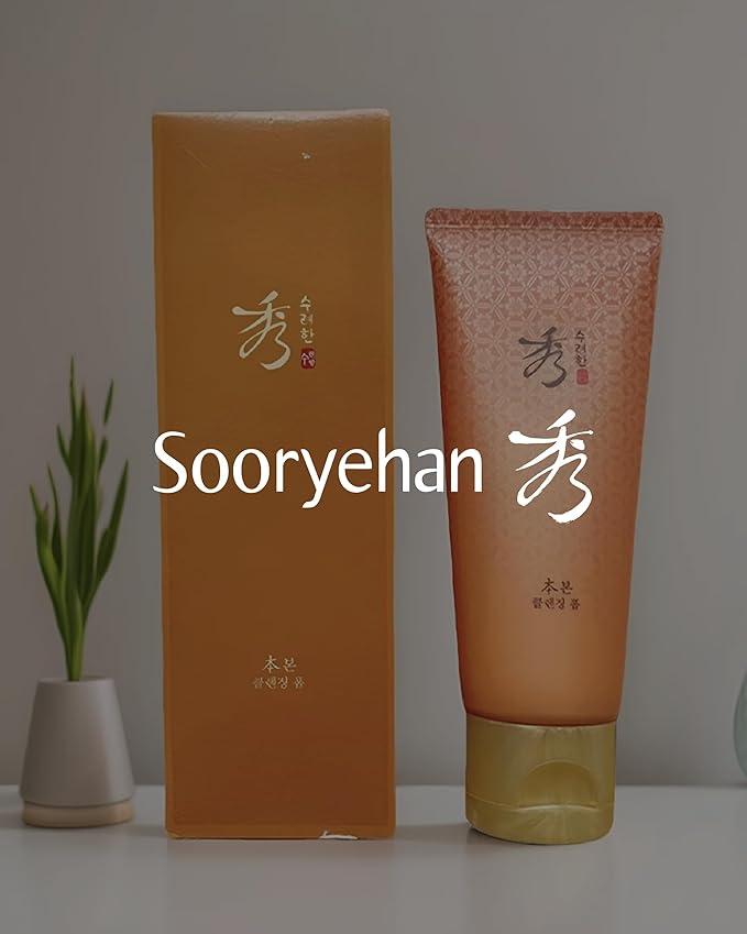 Sooryehan Bon Cleansing Foam (5.4fl oz) - Korean Skincare Herbal Ginseng Cleanser for Hydration & vitality, Reduces Tightness & Dullness. with Jinseng Soapberry™ & Ginseng Bonchodan