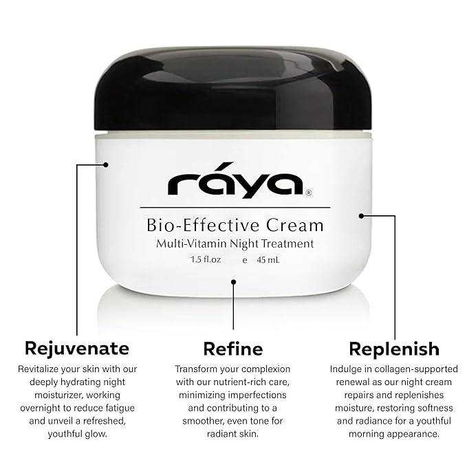Raya SPA Bio-Effective Night Cream | Deep Recovery Anti-Aging Facial Moisturizer | Firming & Wrinkle Repair | Overnight Face Care for Tone Reviving & Beauty Sleep | Non-Oily Renewing Cream