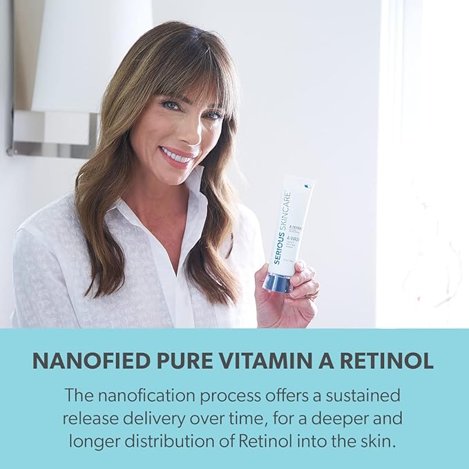 Serious Skincare - Gentle Exfoliating Retinol Facial Cleanser - Skin Hydrating Gel to Foam Vitamin A Wash - Clarify Pores - Removes Makeup, Oil, SPF - Avena Sativa Extract - 12 Oz + 4 Oz