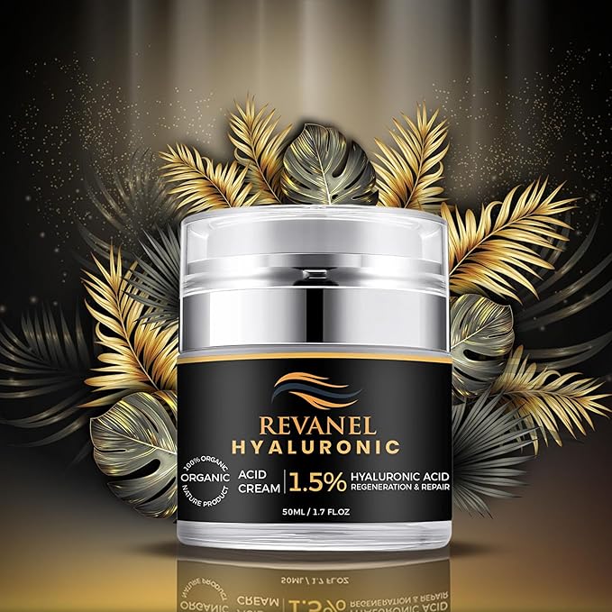 100% Organic 1.5% Hyaluronic Acid Cream – Hydrating, Anti-Aging & Sensitive Skin Moisturizer – 50ml / 1.7 fl oz, Natural Facial Cream for Deep Hydration, Skin Repair, and Gentle Nourishment.