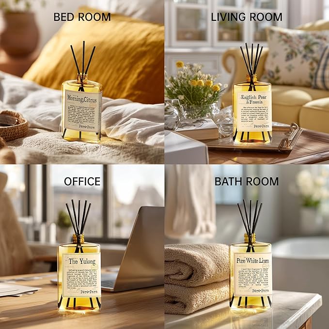 Wildiris and Figs Premium Reed Diffuser Set - 380ml /12.85 fl.oz Scented Oil with 6 Sticks | Long-Lasting Fragrance for Home & Office | Luxury Gift