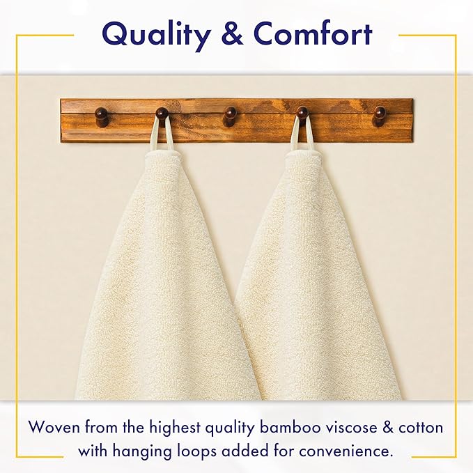 Ultra Soft & Plush Viscose from Bamboo Bath Sheets - 700 GSM Pack of 2 - Extra Large 70x35 in - Super Absorbent & Quick Drying (Papyrus)