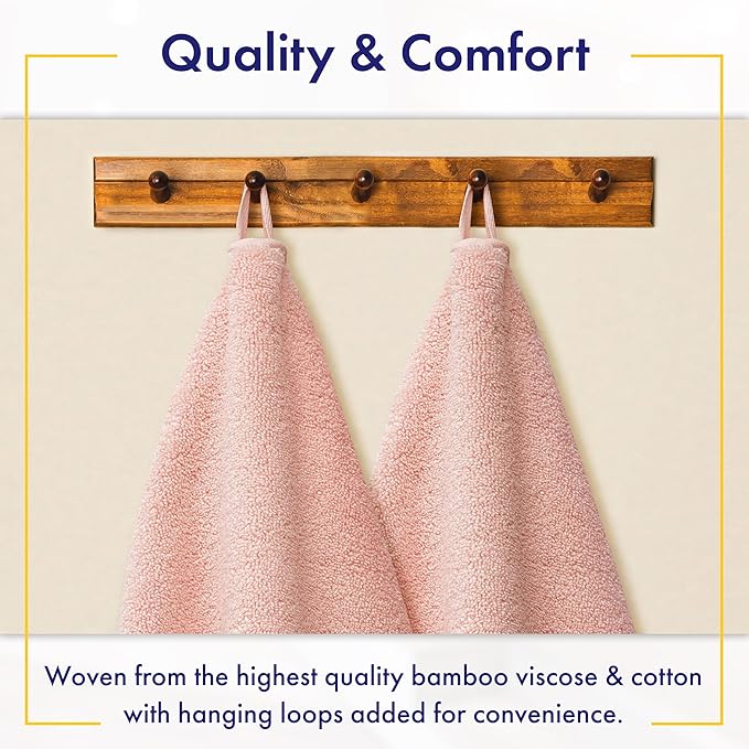 Ultra Soft & Plush Viscose from Bamboo Bath Sheets - 700 GSM Pack of 2 - Extra Large 70x35 in - Super Absorbent & Quick Drying (Blush Pink)