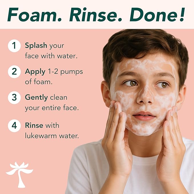 Tropiculture Clean Kids Face Wash | Gentle Facial Cleanser for Kids, Preteens, & Teens | Glow Melon Watermelon FaceWash | Natural, Non-Toxic Skin Care for Girls & Boys | Sensitive Skin Friendly