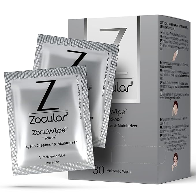 Zocular - ZocuFoam Eyelid Cleanser and ZocuWipe Eyelid Wipes Bundle - Eye Care for Dry and Irritated Eyes - 30 ct