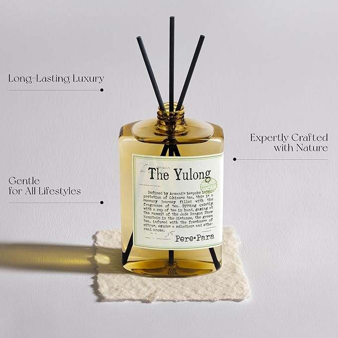 The Yulong Scent Premium Reed Diffuser Set - 380ml /12.85 fl.oz Scented Oil with 6 Sticks | Long-Lasting Fragrance for Home & Office | Luxury Gift