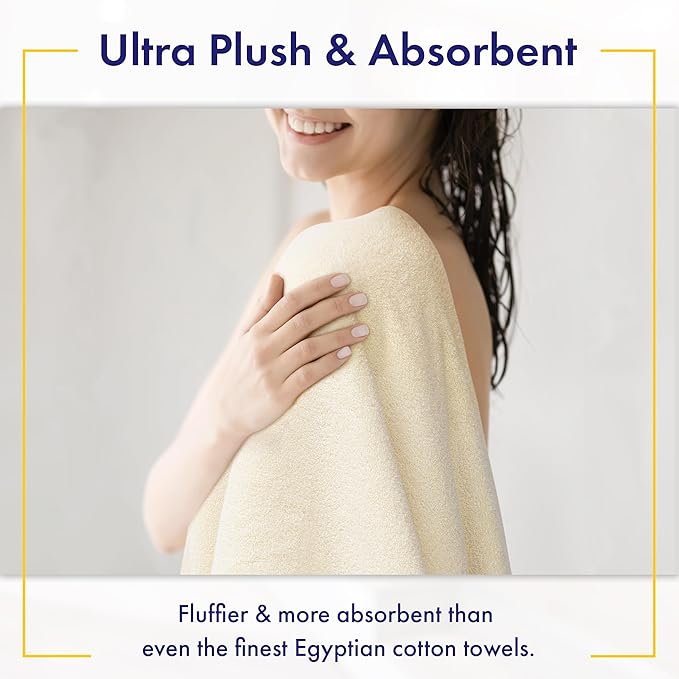 Ultra Soft & Plush Viscose from Bamboo Bath Sheets - 700 GSM Pack of 2 - Extra Large 70x35 in - Super Absorbent & Quick Drying (Papyrus)