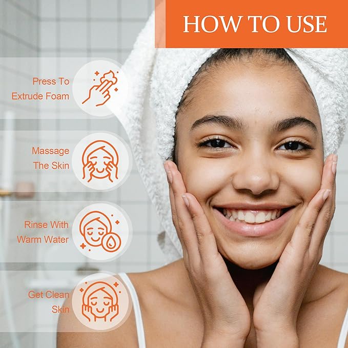 Turmeric Kojic Acid Foaming Facial Cleanser, Kojic Acid And Turmeric Exfoliating Face Wash With Brush