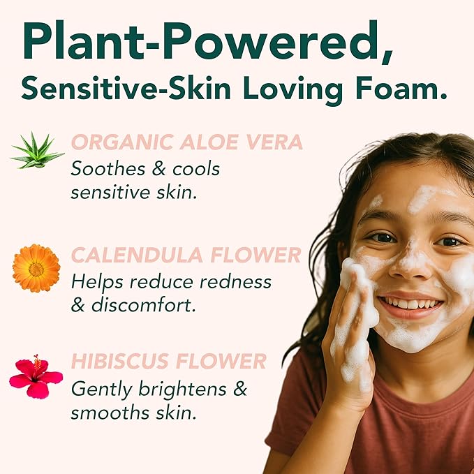 Tropiculture Clean Kids Face Wash | Gentle Facial Cleanser for Kids, Preteens, & Teens | Glow Melon Watermelon FaceWash | Natural, Non-Toxic Skin Care for Girls & Boys | Sensitive Skin Friendly