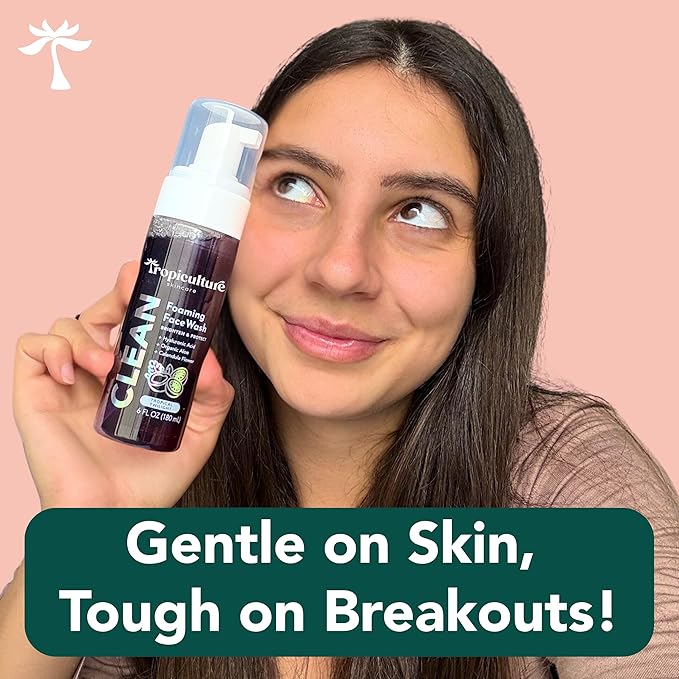 Tropiculture Clean Teen Face Wash for Teens, Tweens, & Kids | Tropical Twilight Foaming Facial Cleanser | Natural Face Cleanser for Sensitive Skin | Non Toxic Skin care for Teens | Gentle & Hydrating