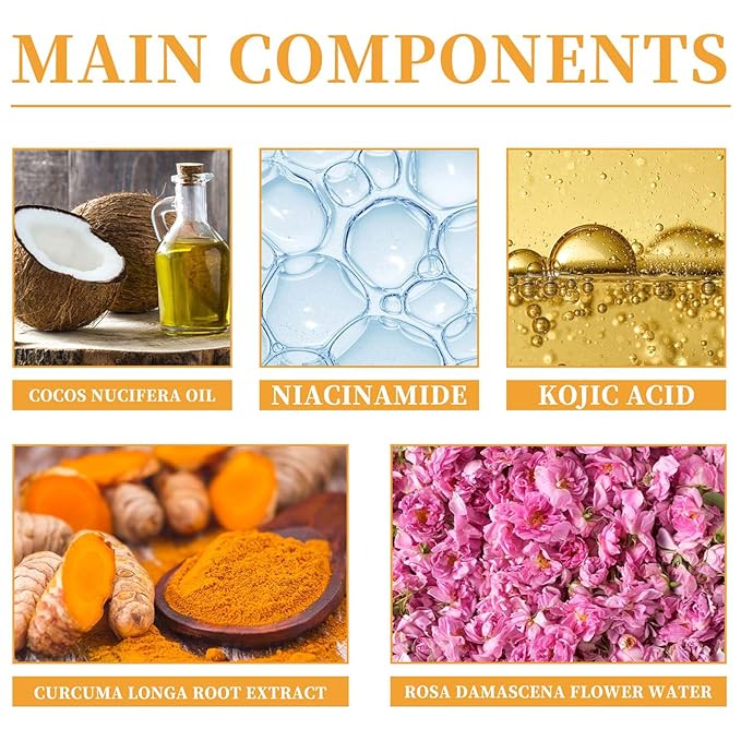 2PCS Turmeric Face Wash with Brush, Turmeric Foaming Facial Cleanser for All Skin