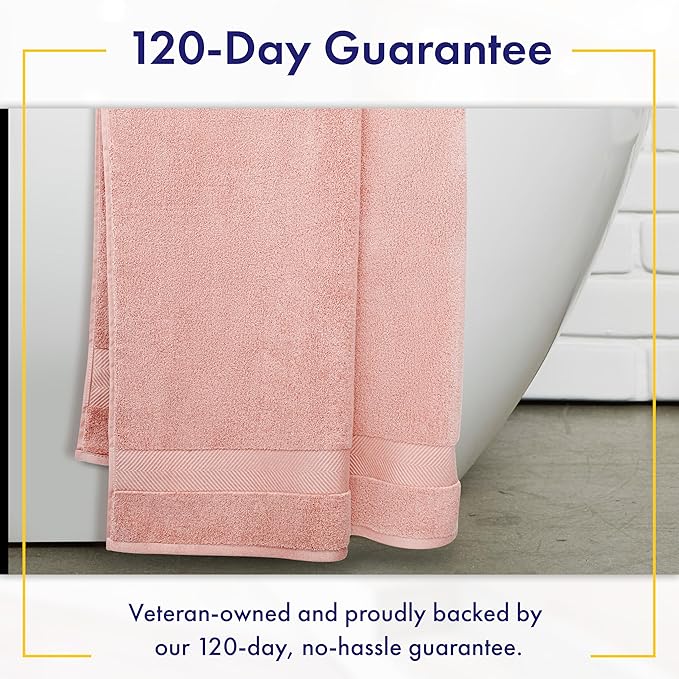 Ultra Soft & Plush Viscose from Bamboo Bath Sheets - 700 GSM Pack of 2 - Extra Large 70x35 in - Super Absorbent & Quick Drying (Blush Pink)