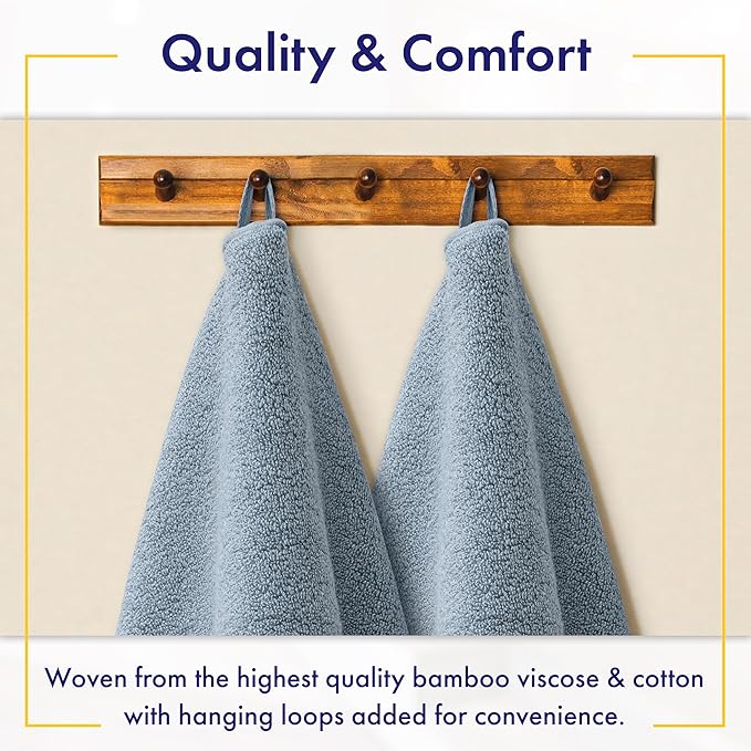 Ultra Soft & Plush Viscose from Bamboo Bath Sheets - 700 GSM Pack of 2 - Extra Large 70x35 in - Super Absorbent & Quick Drying (Chambray)