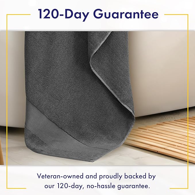 Ultra Soft & Plush Viscose from Bamboo Bath Sheets - 700 GSM Pack of 2 - Extra Large 70x35 in - Super Absorbent & Quick Drying (Granite Grey)