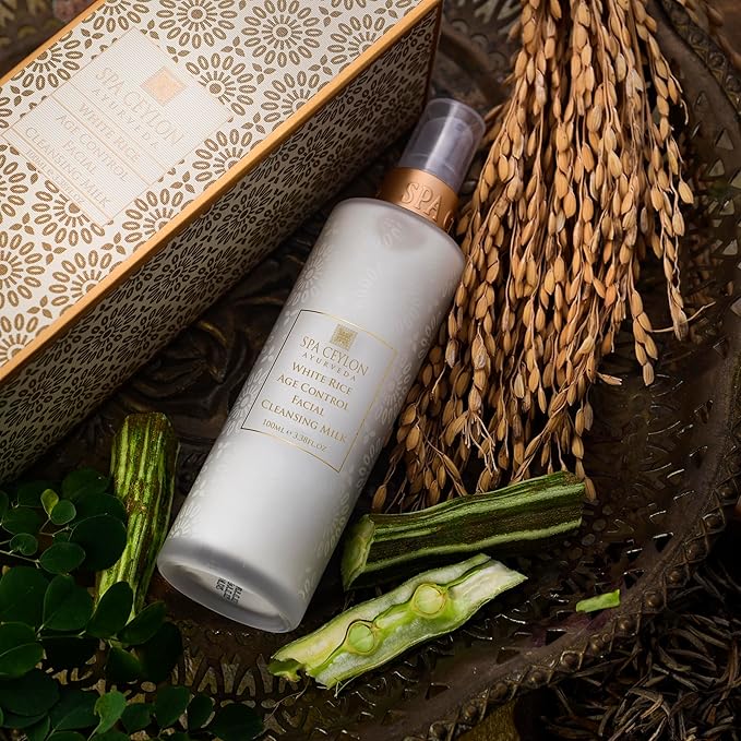 SPA CEYLON White Rice Age Control Facial Cleansing Milk | Natural Hydrating Face Cleanser with Rice Bran Oil for Deep Cleansing | Suitable for All Skin Types