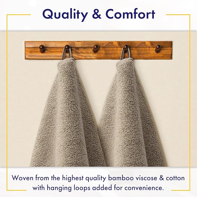 Ultra Soft & Plush Viscose from Bamboo Bath Sheets - 700 GSM Pack of 2 - Extra Large 70x35 in - Super Absorbent & Quick Drying (Taupe)