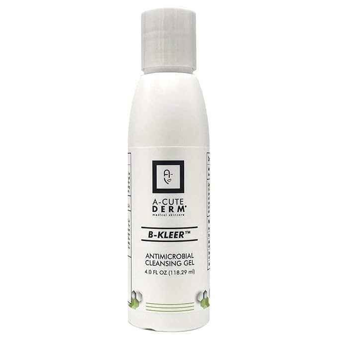 A-Cute Derm B-Kleer Cleansing Gel Acne Cleanser that Purify and Protect Your Skin from Clogged Pores for All Skin Types (4oz)