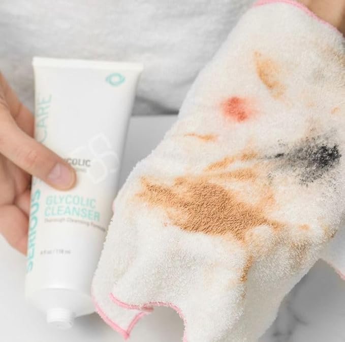 Serious Skincare Glycolic Cleanser - Daily Non-Drying Exfoliating Face Wash - 10% Glycolic Acid - Deep Pore Purifying - Removes Blackheads, Makeup & Impurities 4 Fl. Oz.